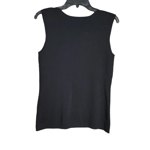Jones New York Collection Platinum Sleeveless Black Ripped Top Size Large - Picture 3 of 7